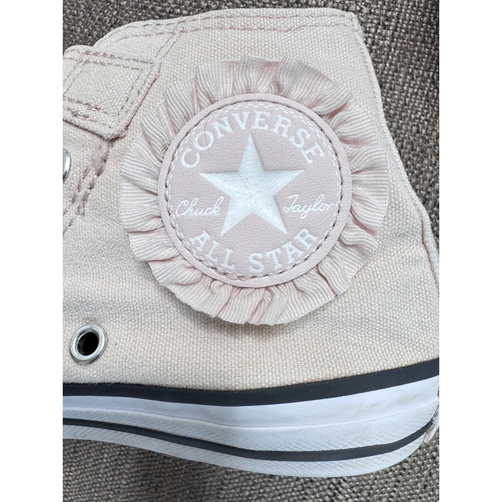 Converse Chuck Taylor All Star High Top Pink Ruffle Bow Sneakers Youth 1